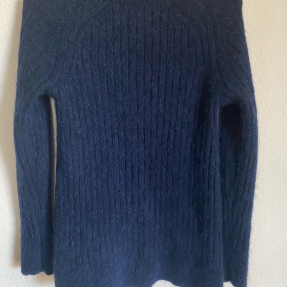 Banana Republic Wool Alpaca Blend Ribbed Eyelash Mock Neck Preppy Sweater XS - Picture 11 of 12